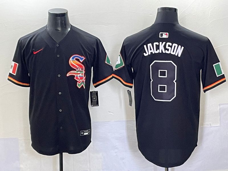 Men 2025 Chicago White Sox 8 Jackson Black Game Nike MLB Jersey style 7031